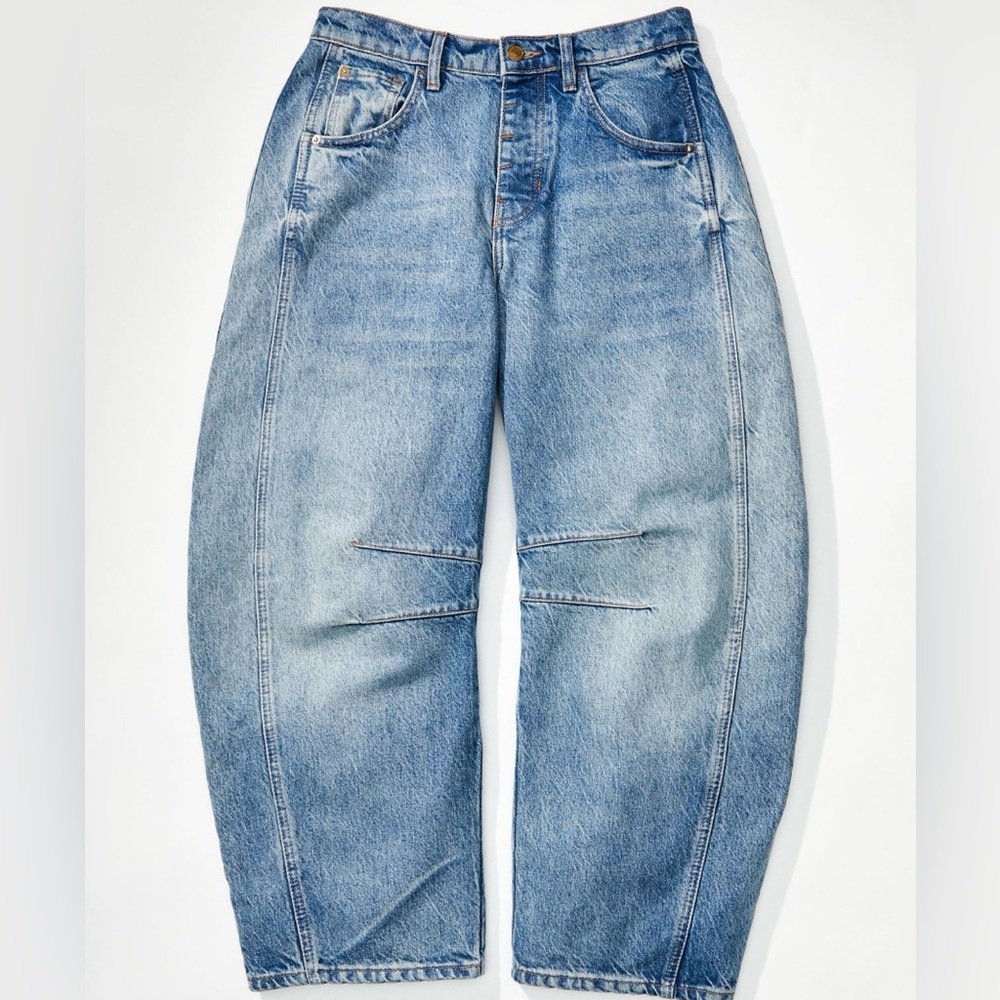 Free People we the free good luck mid rise barrel jeans
